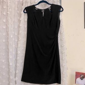 Scarlett Black Formal Cocktail Dress Scoop Neckline & ruching detailing & jewels